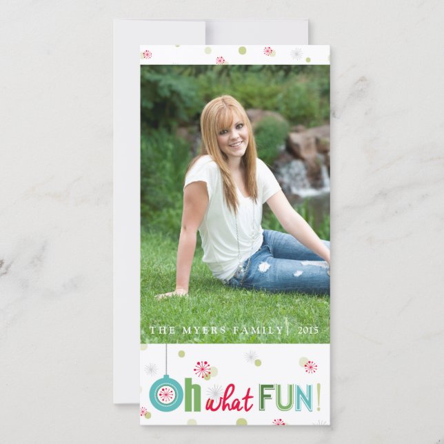 Tarjeta Festiva Invierno caprichoso Oh qué divertido (Anverso)