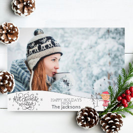 Tarjeta Festiva Invierno de chocolate caliente con Navidades fotog