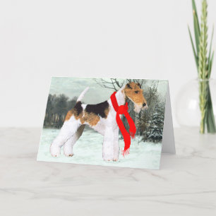 Tarjeta Festiva Invierno de Fox Terrier