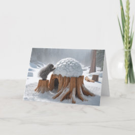 TARJETA FESTIVA INVIERNO DE IGLOO PORCUPINO - ANTIGUO BASURA