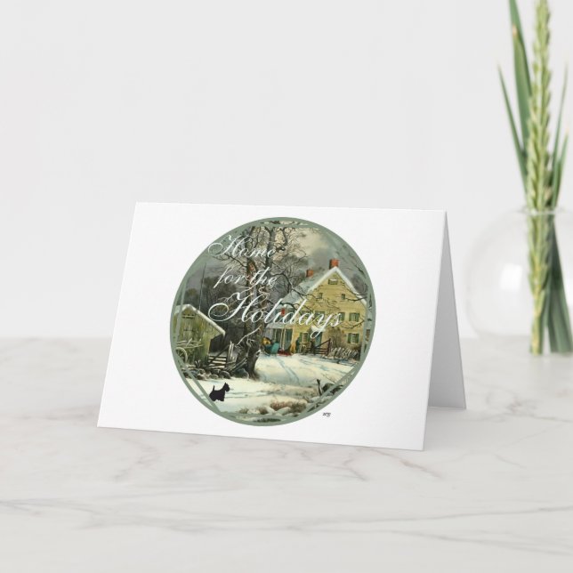 Tarjeta Festiva Invierno de moda escocés horrible (Anverso)