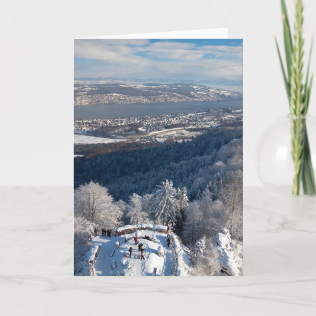 Tarjeta Festiva Invierno de Zurich Suiza (Anverso)