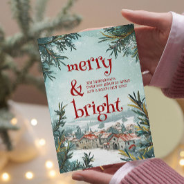 Tarjeta Festiva Invierno El paisaje al aire libre es más y más bri