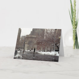 Tarjeta Festiva Invierno en el cuadrado de Washington (los saludos