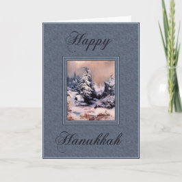 Tarjeta Festiva Invierno en el Hanukkah de las rocas