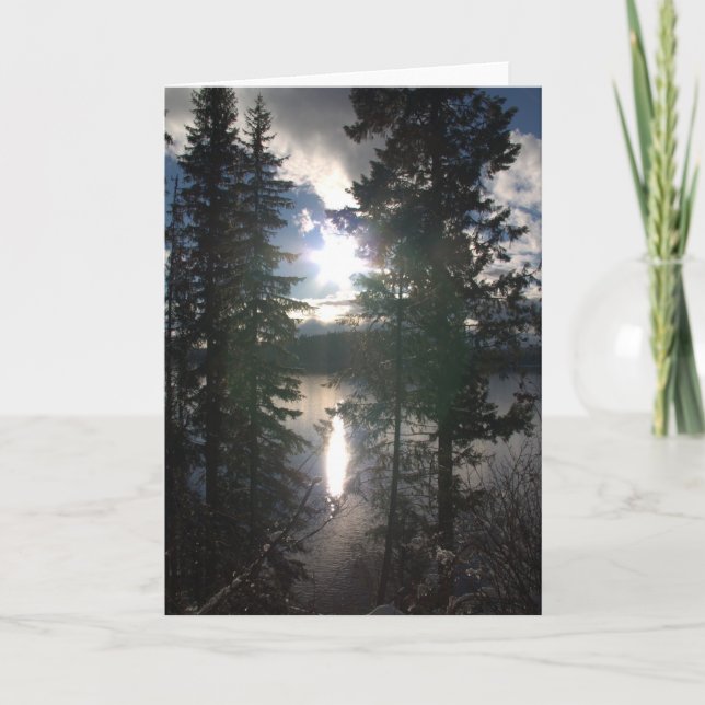 Tarjeta Festiva Invierno en el lago (Anverso)