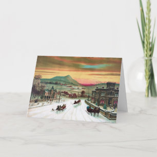 Tarjeta Festiva Invierno en el país