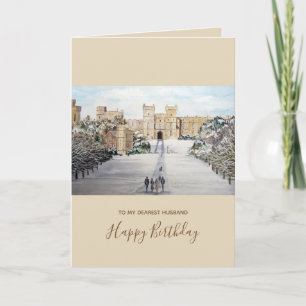 Tarjeta Festiva Invierno en el paisaje del castillo de Windsor