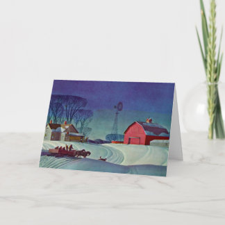 Tarjeta Festiva Invierno En La Granja