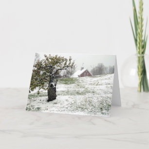 Tarjeta Festiva Invierno en una granja Hollis, NH