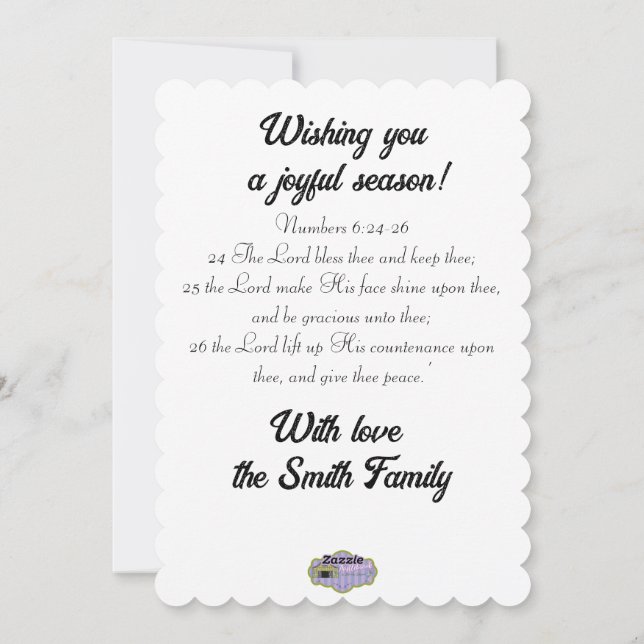 Tarjeta Festiva Invierno en West Hills Farm 2 caballos negros (Reverso)