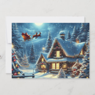 Tarjeta Festiva Invierno/Navidad/Santa/Nieve