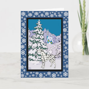 Tarjeta Festiva Invierno Nevado del Dalmatian