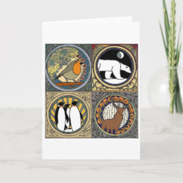 Tarjeta Festiva Invierno Nouveau