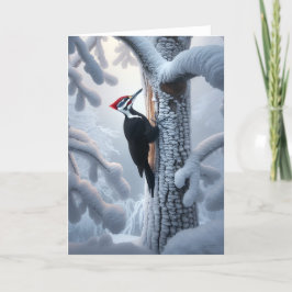 TARJETA FESTIVA INVIERNO PILEATED WOODPECKER - WONDERLAND INVIERNO