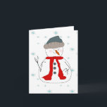 Tarjeta Festiva Invierno Snowman nevando arte suntuoso primitivo<br><div class="desc">Un muñeco de nieve feliz se para en la nieve y hace olas a la gente que pasa. Este diseño de tarjeta sería genial para la bonito en cualquier ocasión que quieras mandar una sonrisa a la manera de alguien. Añade texto y hazlo para una ocasión especial como Navidades o...</div>