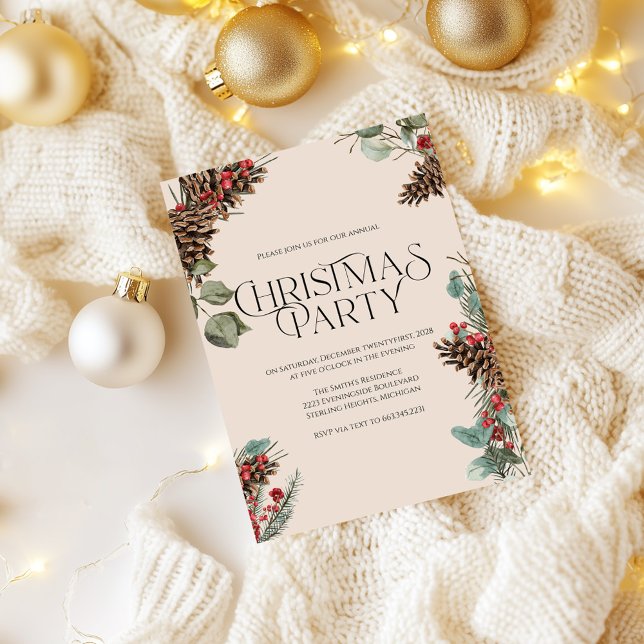 Tarjeta Festiva Invitan a Fiesta de Navidades rusos | Tan Holiday  (Subido por el creador)