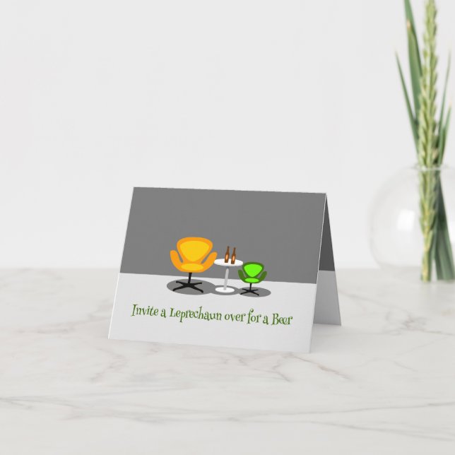 Tarjeta Festiva Invitar a un Leprechaun (Anverso)