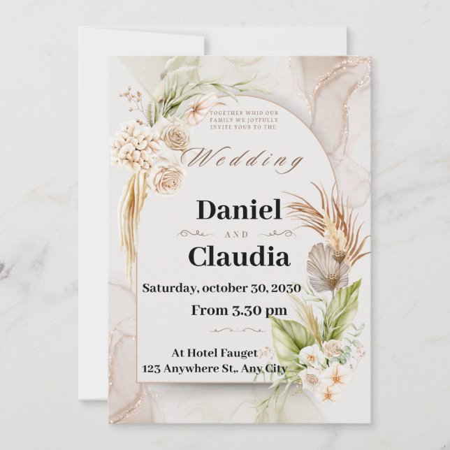 Tarjeta Festiva Invitation wedding  (Anverso)
