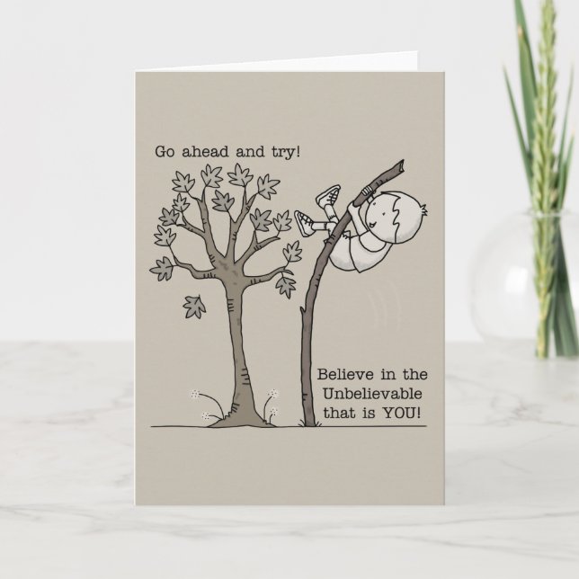 Tarjeta Festiva Ir adelante e intentar (Anverso)