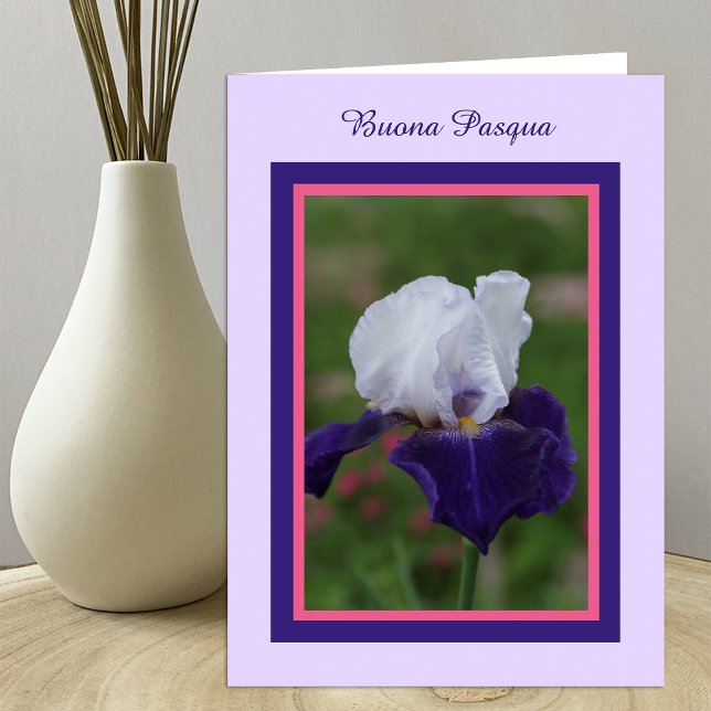 Tarjeta Festiva Iris Pascua feliz en italiano -- Buona Pasqua (Subido por el creador)