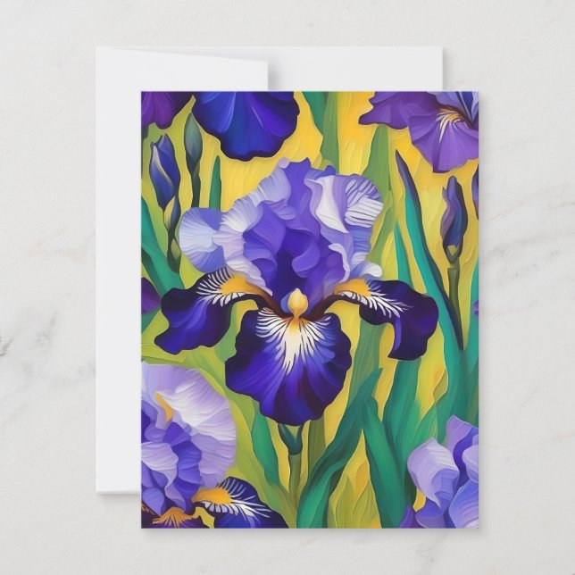 Tarjeta Festiva Iris púrpura B (Anverso)