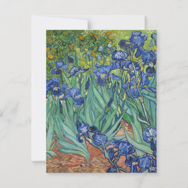 Tarjeta Festiva Irises de Van Gogh (Anverso)