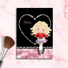 Tarjeta Festiva Irish Dance Valentine's Day Rhinestone Heart