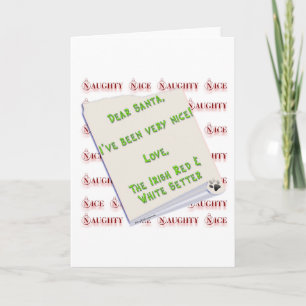 Tarjeta Festiva Irish Setter Naughty Nice
