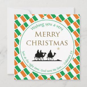 Tarjeta Festiva IRLANDA FLAG Tres sabios Navidades IRLANDESES
