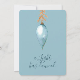 Tarjeta Festiva Isaiah 9:2 Elegantes Navidades de acuarela azul