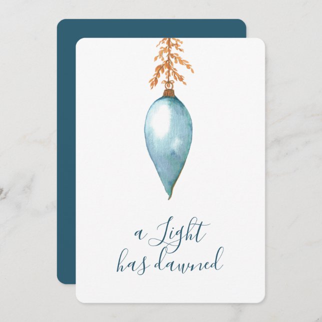 Tarjeta Festiva Isaiah 9:2 Elegantes Navidades de acuarela Minimal (Anverso / Reverso)