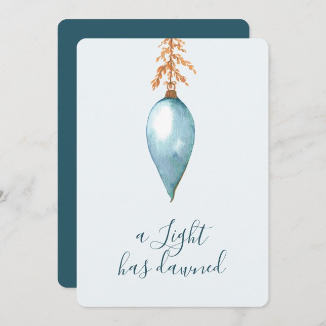 Tarjeta Festiva Isaiah 9:2 Elegantes Navidades de acuarela moderna (Anverso / Reverso)