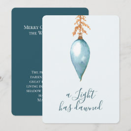 Tarjeta Festiva Isaiah 9:2 Elegantes Navidades de acuarela moderna