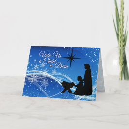 Tarjeta Festiva Isaiah 9:6 "Unto us a Child" Navidades Natividad