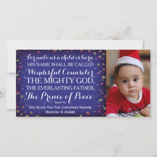Tarjeta Festiva Isaías 9:6 Para Nosotros Nace Un Niño