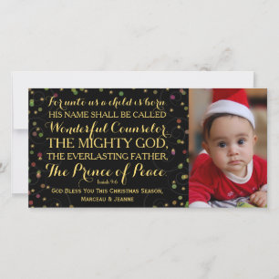 Tarjeta Festiva Isaías 9:6 Para Nosotros Nace Un Niño