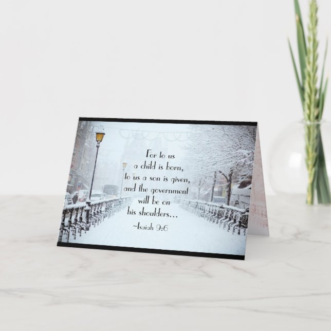 Tarjeta Festiva Isaías 9:6 Porque para nosotros un niño nace, Navi (Anverso)