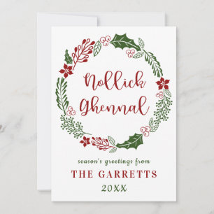 Tarjeta Festiva Isla de Man, Manx Feliz Navidad, Personalizado