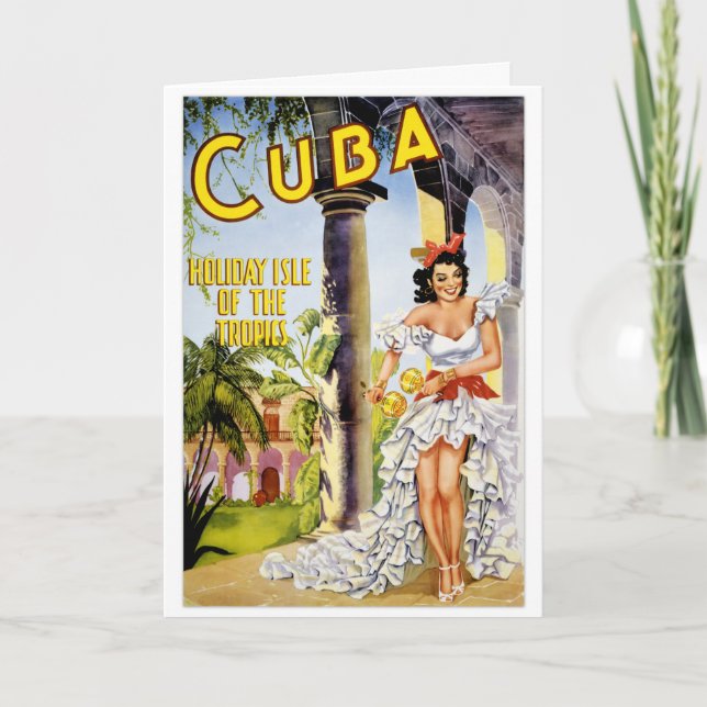 Tarjeta Festiva Isla del día de fiesta de Cuba del poster del (Anverso)