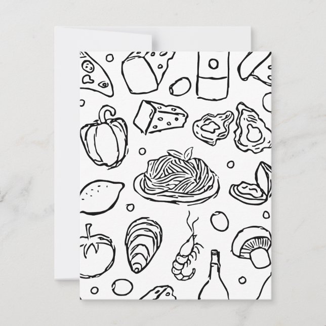 Tarjeta Festiva Italia es famosa por su cocina increíble (Anverso)