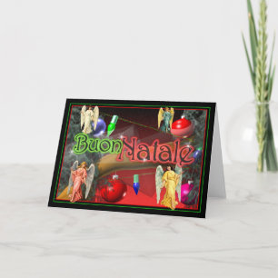 Tarjeta Festiva Italiano de Buon Natale buenas fiestas