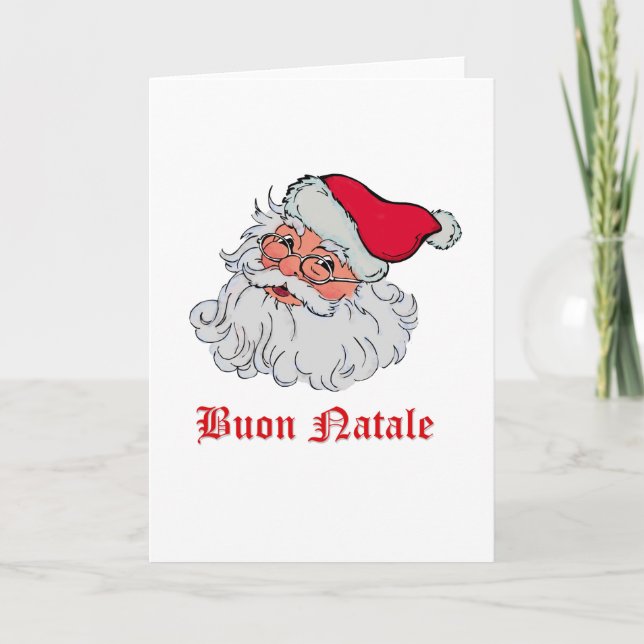 Tarjeta Festiva Italiano Papá Noel #2 (Anverso)