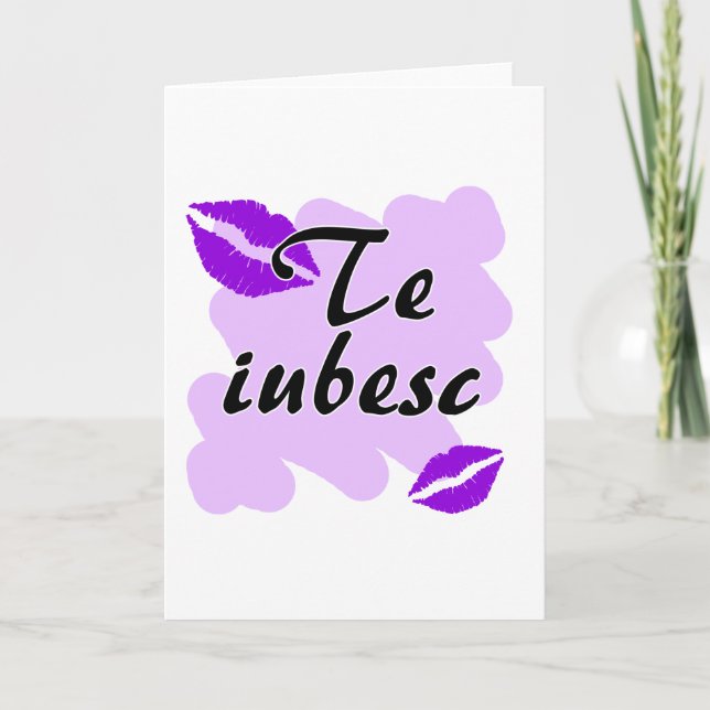 Tarjeta Festiva Iubesc de Te - rumano te amo (Anverso)
