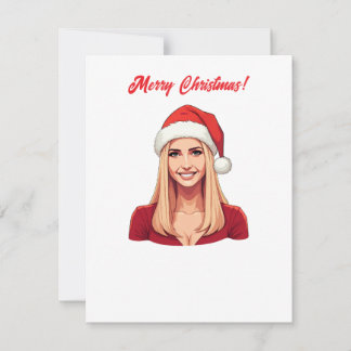 Tarjeta Festiva Ivanka Trump con el Gorra de Santa Claus Feliz Nav