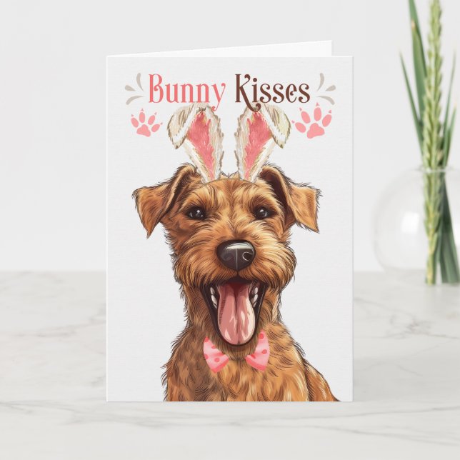 Tarjeta Festiva Jabón irlandés de perros terrier orea por Pascua (Anverso)