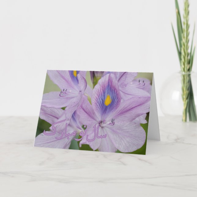 Tarjeta Festiva Jacinto de agua persa de Nowruz del Año Nuevo (Anverso)