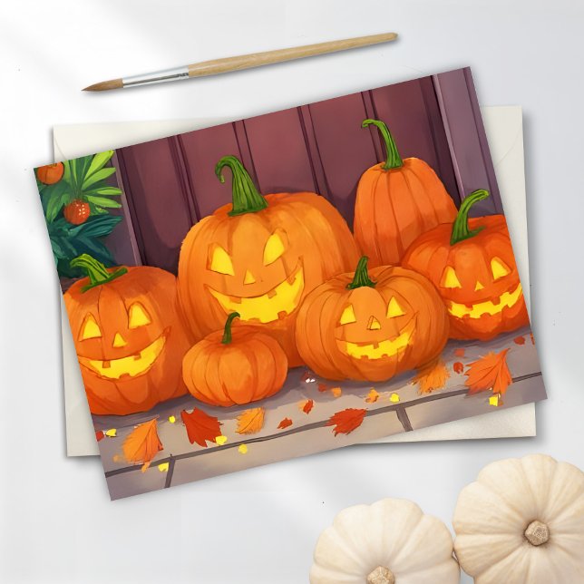 Tarjeta Festiva Jack-O-Lanterns | Calabazas acuáticas de Halloween (Subido por el creador)