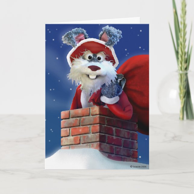 Tarjeta Festiva Jack Rabbit Santa card (Anverso)