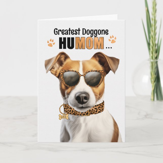 Tarjeta Festiva Jack Russell Dog Greatest HuMOM Mother's Day (Anverso)